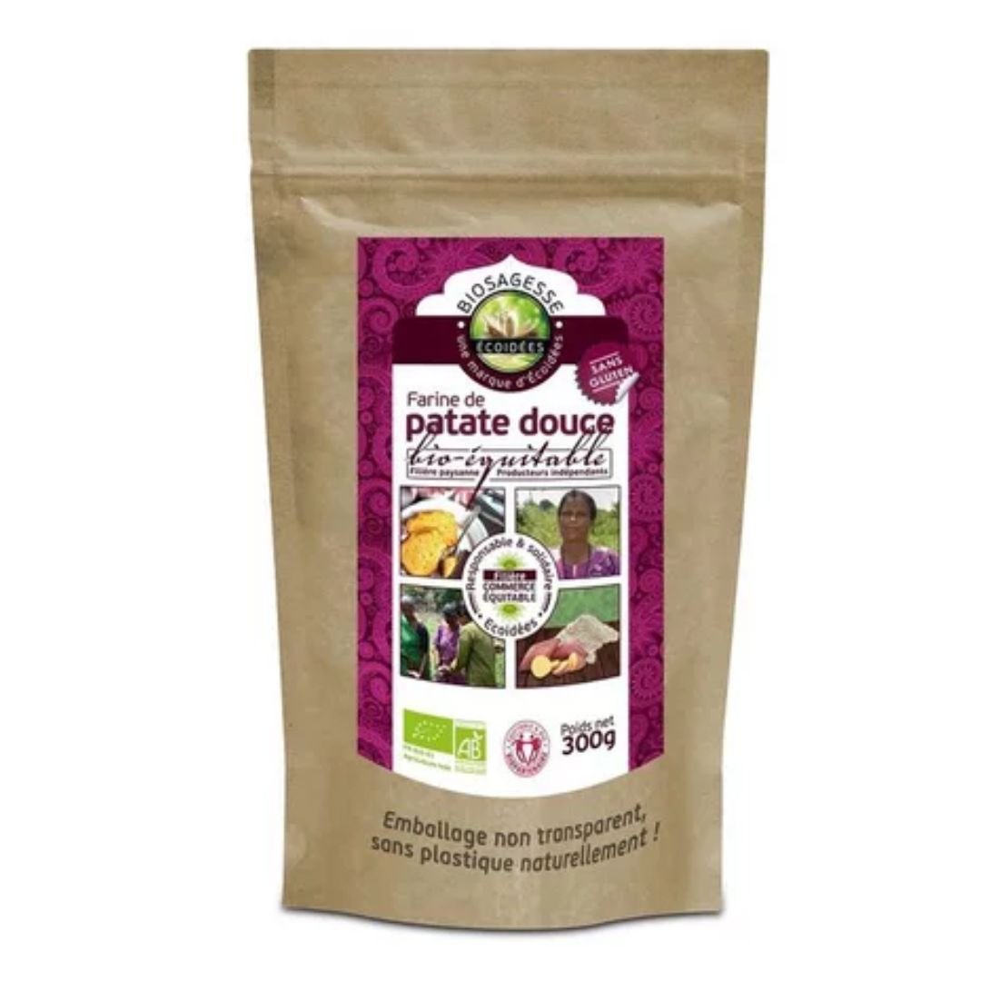 Farine de Patate Douce Bio & Équitable – sachet 300 g face avant
