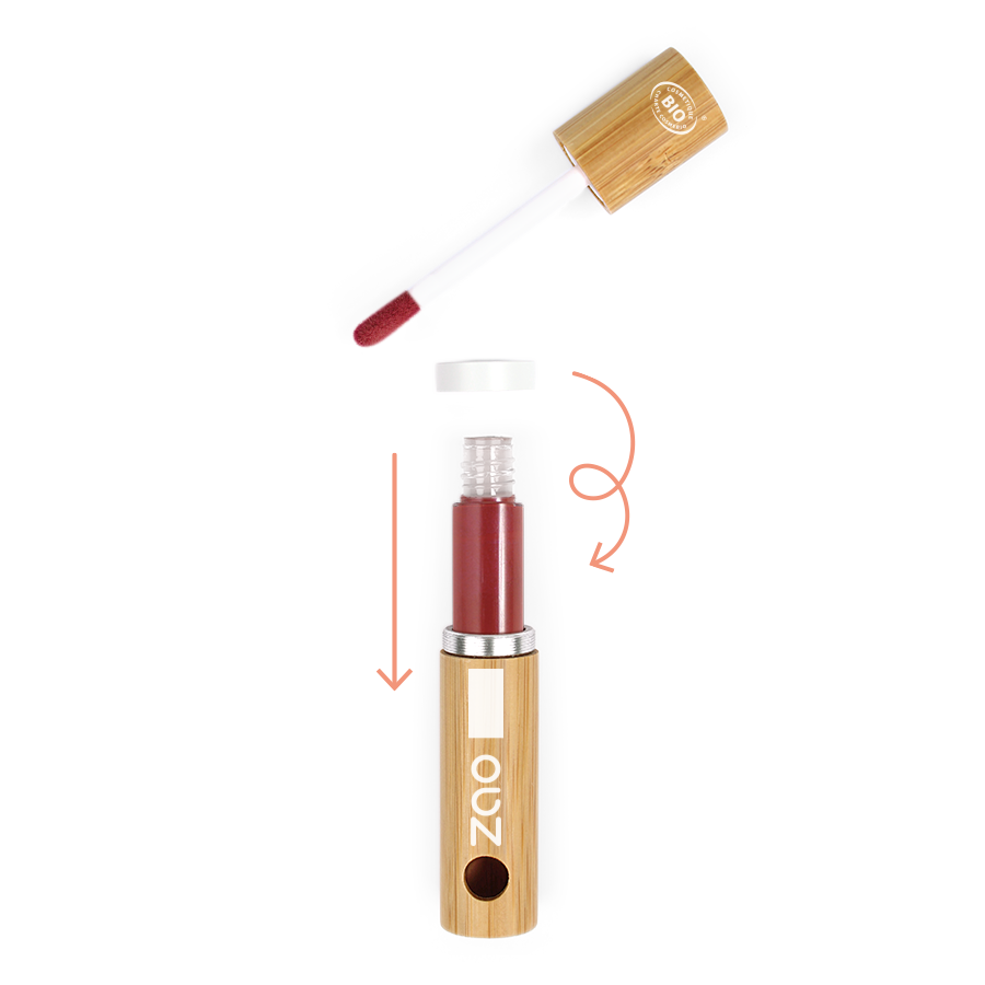 Encre à Lèvres 440 Rouge Tango – étui bambou rechargeable