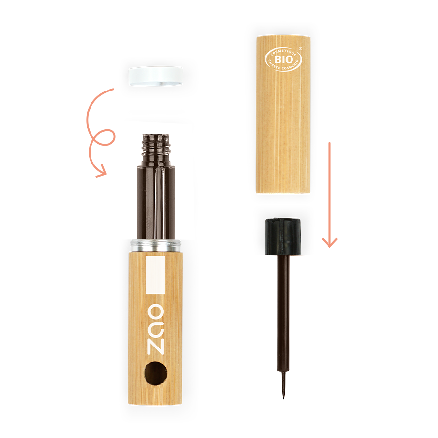 Eyeliner Pinceau 071 Brun Foncé – étui bambou rechargeable face avant