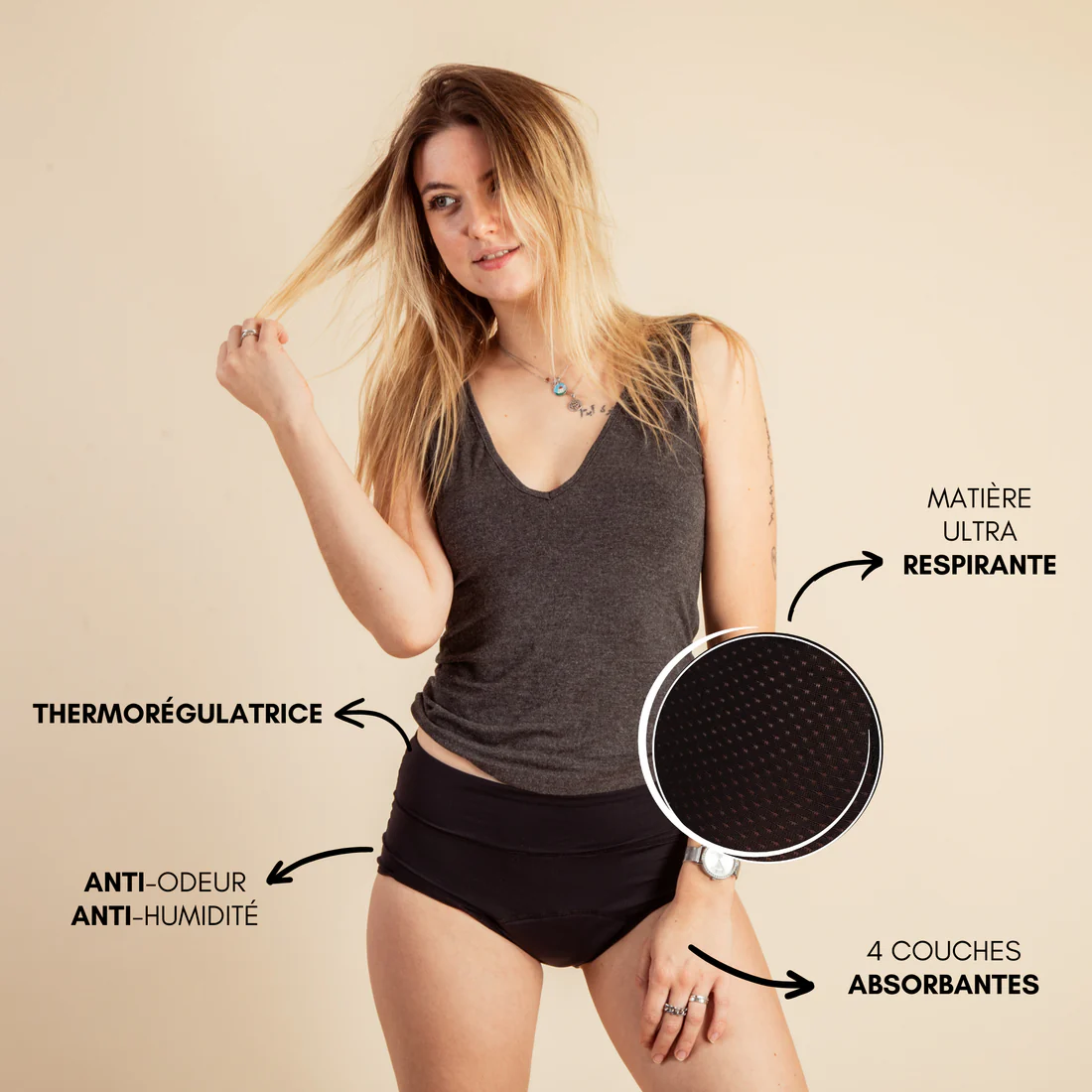 Culotte Menstruelle Respirante Céleste - Soin de Toi