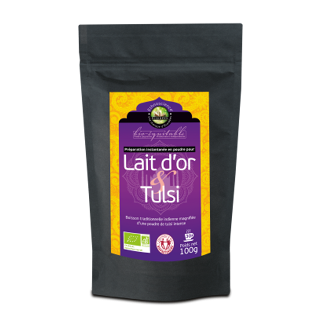 Mélange Lait d’Or au Tulsi bio – sachet 100 g face avant