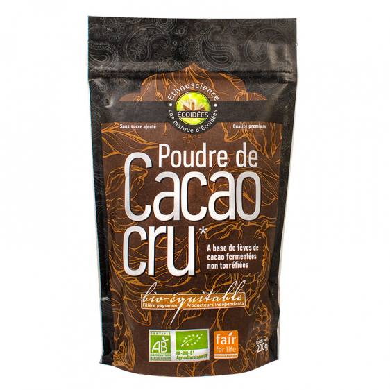 Poudre de cacao cru bio – sachet 200 g face avant