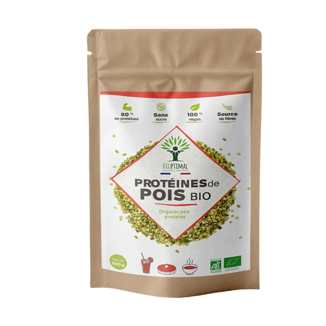 Protéines de pois en poudre – sachet 500 g face avant