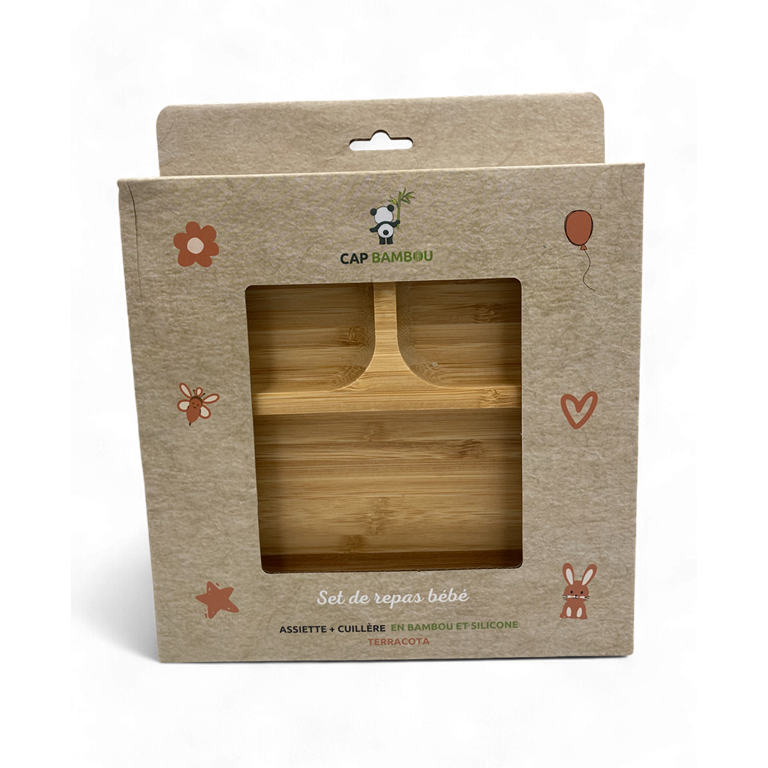 Set de repas bébé Terracotta CAP BAMBOO – emballage