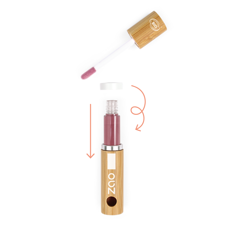 Vernis à Lèvres 037 Bois de Rose – flacon bambou rechargeable face avant