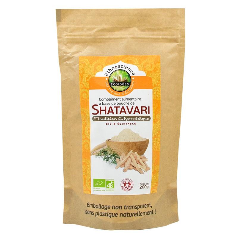 Shatavari en poudre bio – sachet kraft 200 g face avant