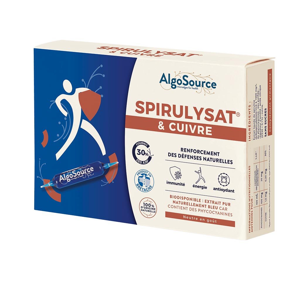 Nectar Spirulysat® & Cuivre – boîte de 20 ampoules
