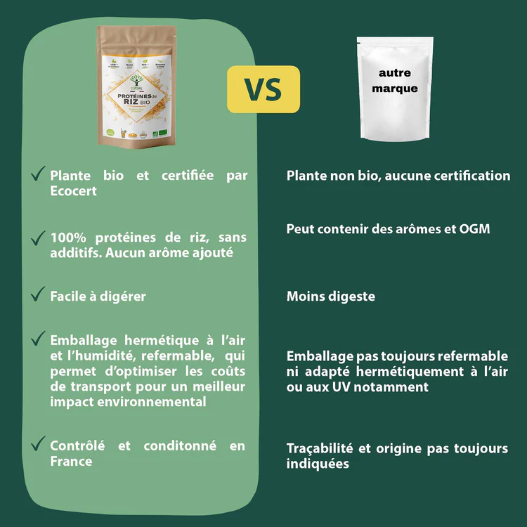 Bienfaits des Protéines de riz en poudre
