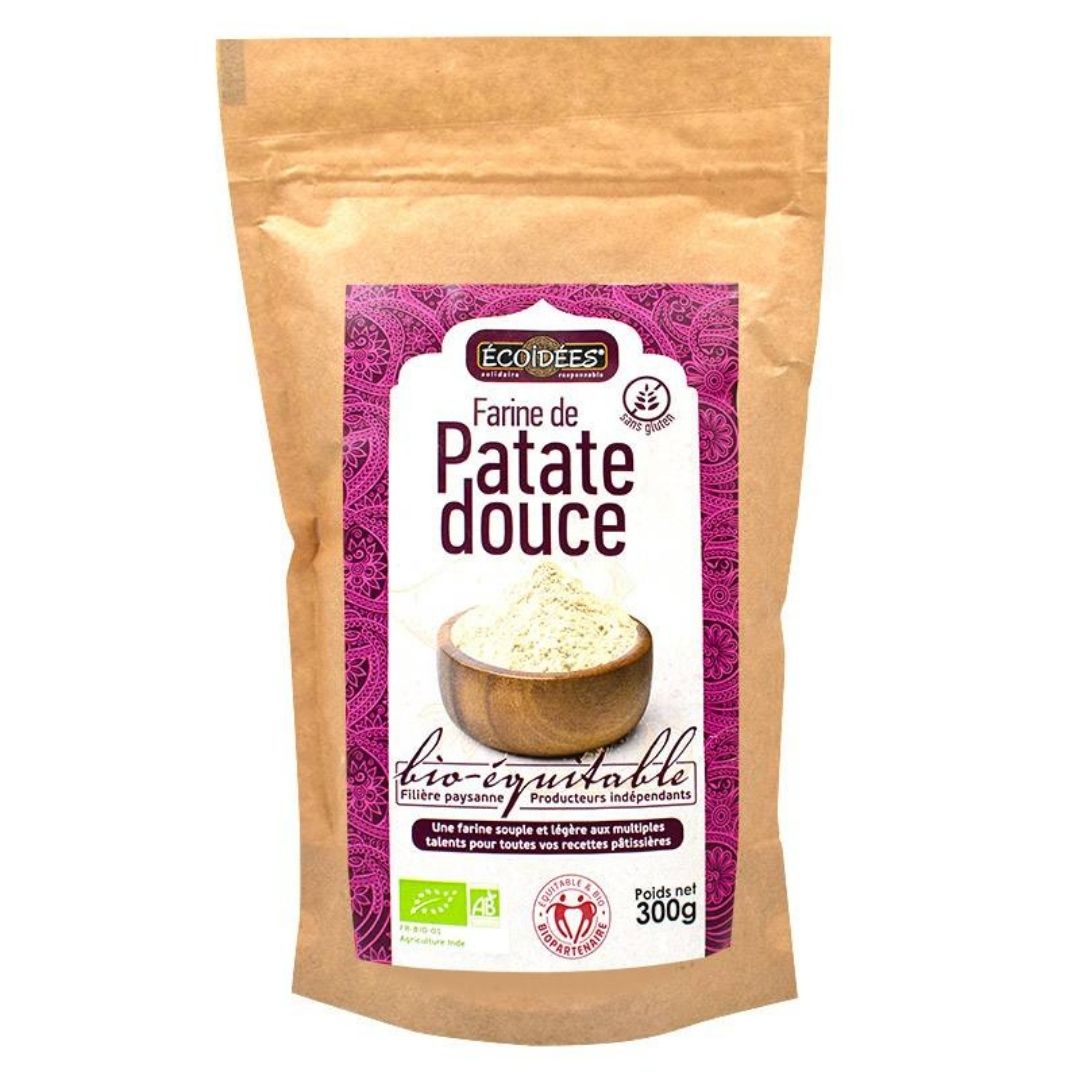 Farine de Patate Douce Bio & Équitable – sachet 300 g face avant