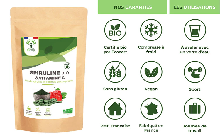 Spiruline & Acérola bio comprimés - Soin de Toi