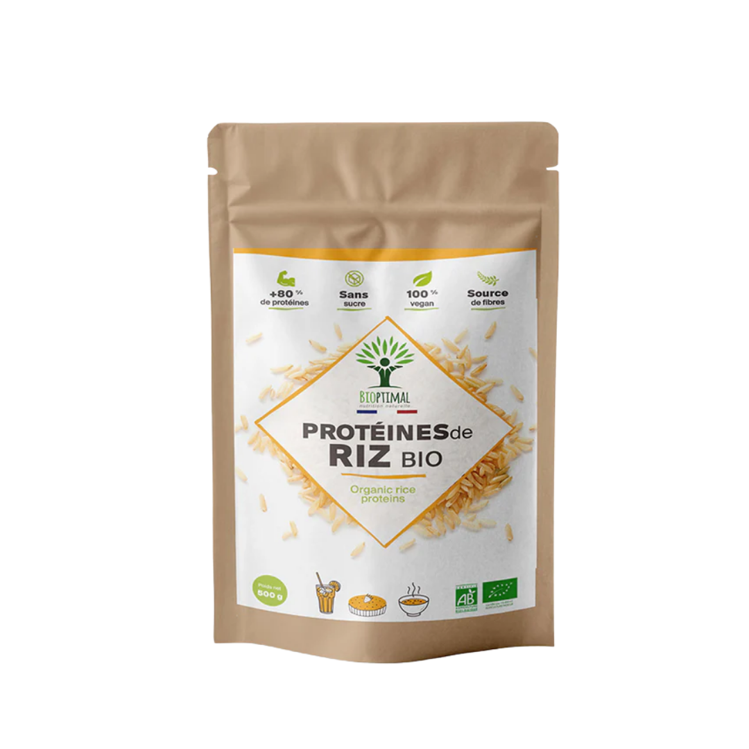 Protéines de riz en poudre – sachet 500 g face avant