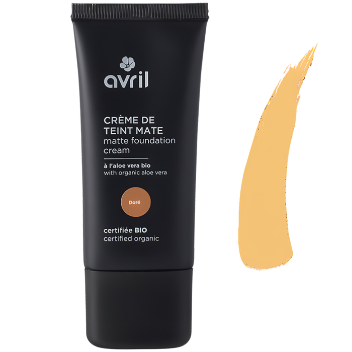Crème de teint mate Doré 28 ml certifiée bio – flacon face avant