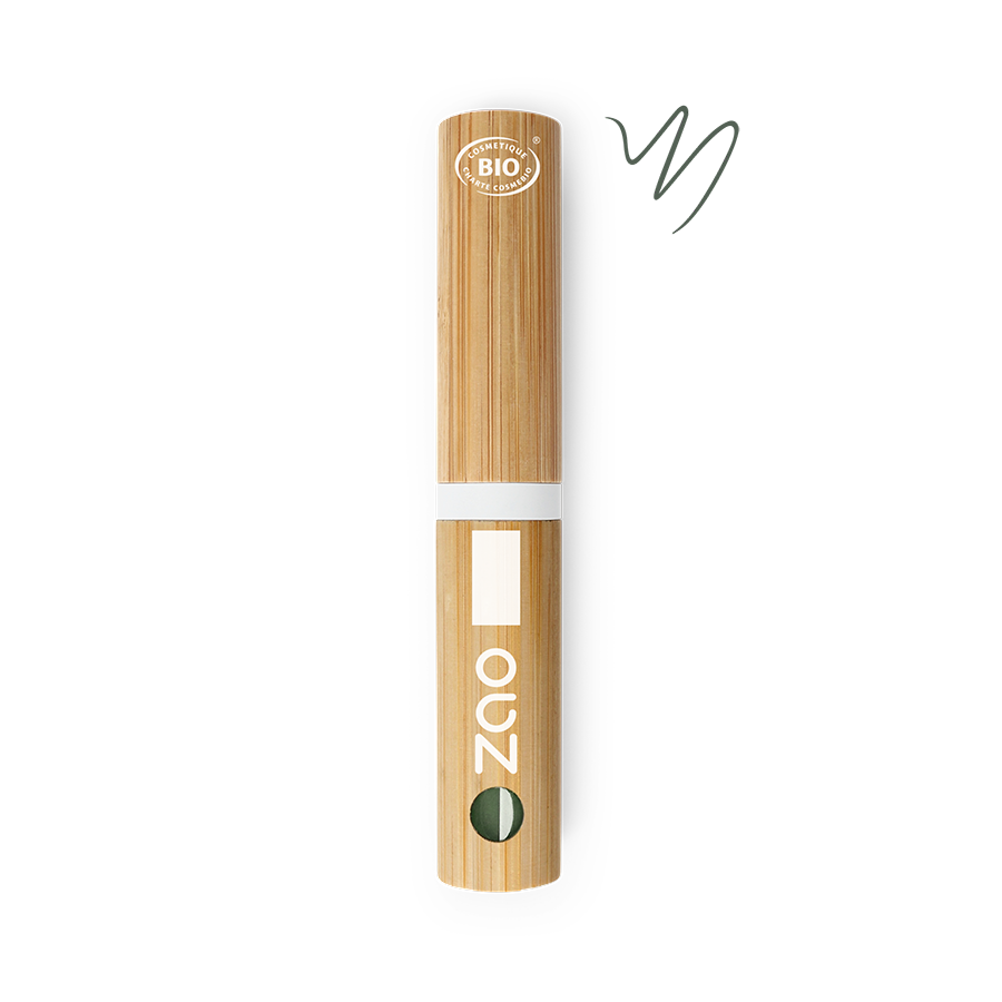 Eyeliner Pinceau 075 Vert Kaki – flacon bambou face avant