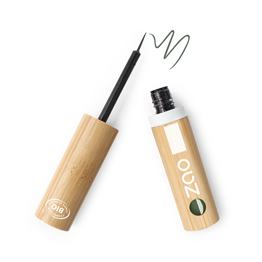 Eyeliner Pinceau 075 Vert Kaki – flacon bambou face avant