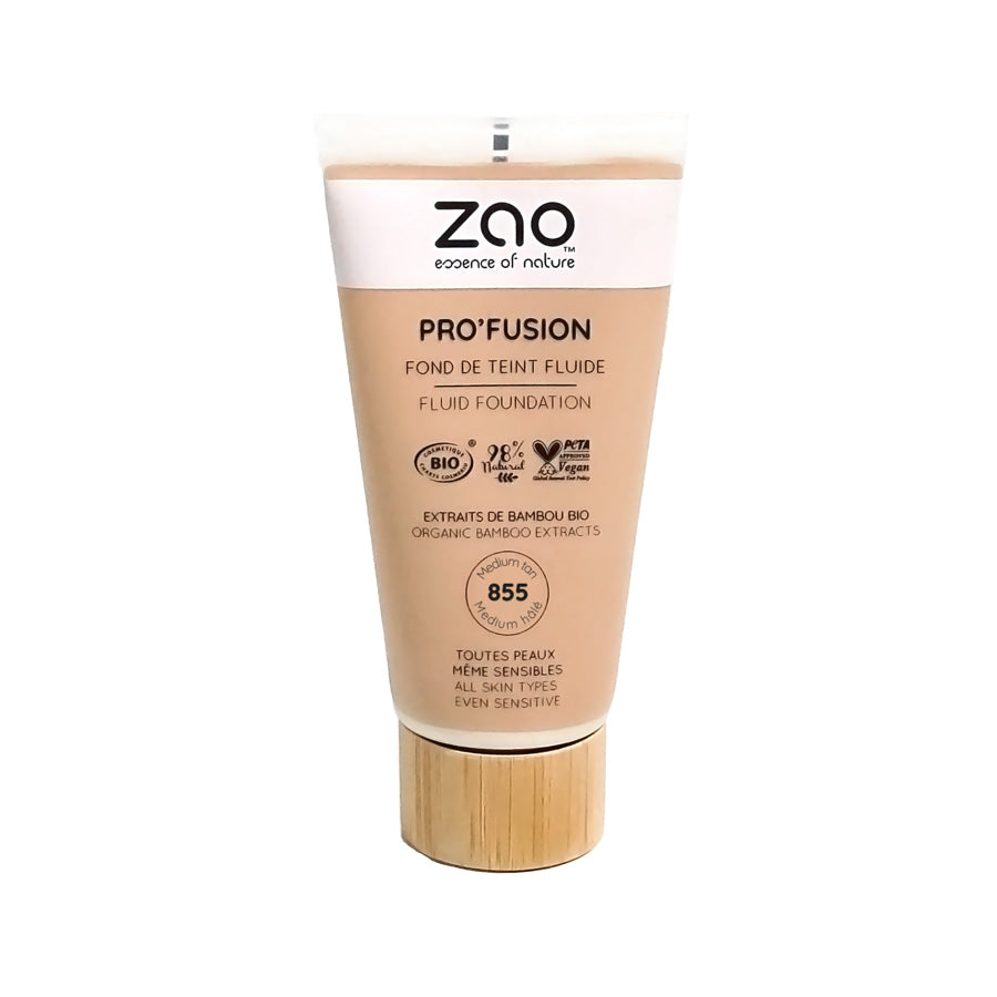Fond de Teint Fluide 855 Medium Hâlé – flacon 30 ml face avant