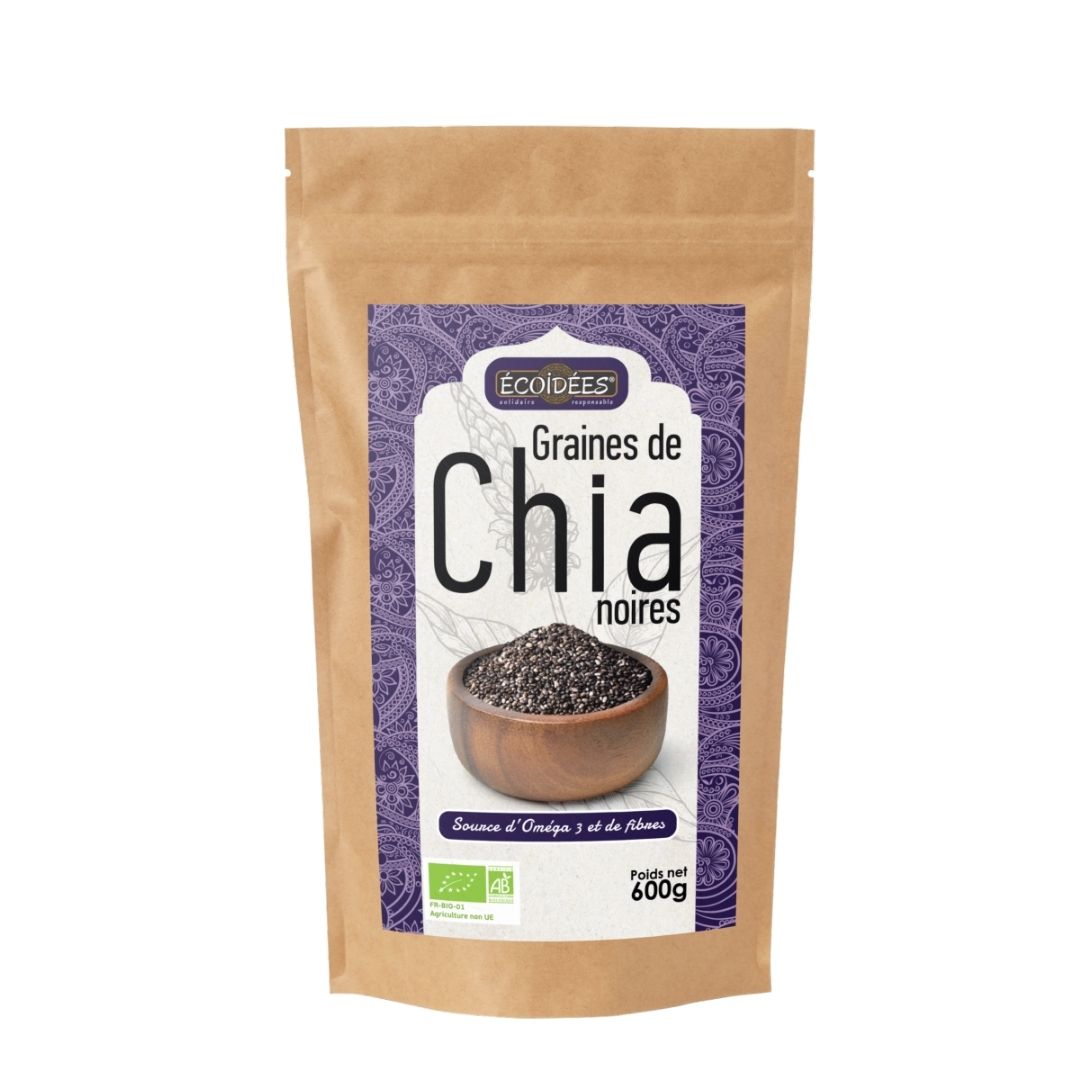 Graine de chia Bio – sachet 600 g face avant