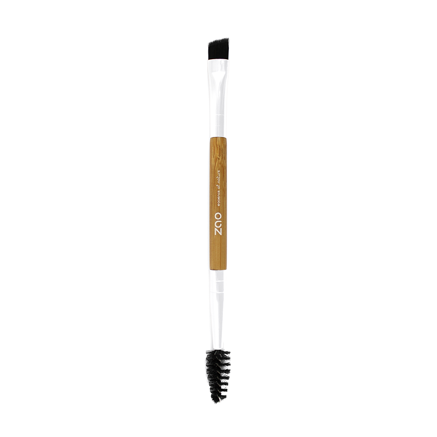 Pinceau Bambou Sourcils Duo – vue de face goupillon et biseauté