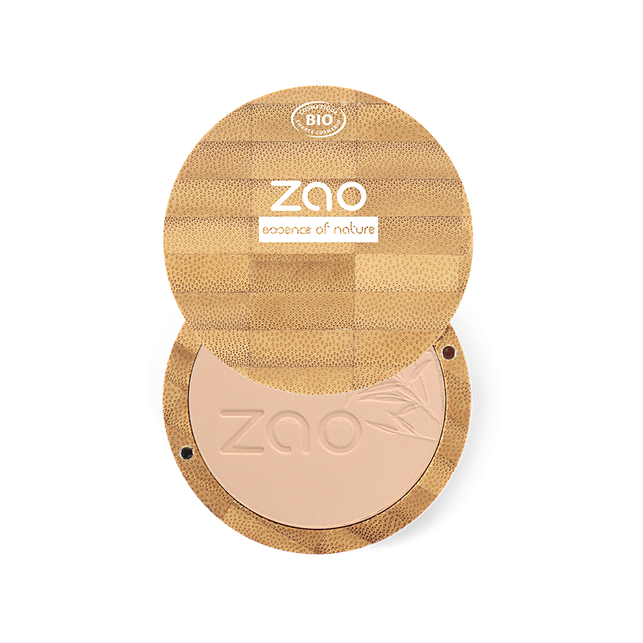 Poudre compacte 302 Beige rosé – boîtier fermé et teinte face avant