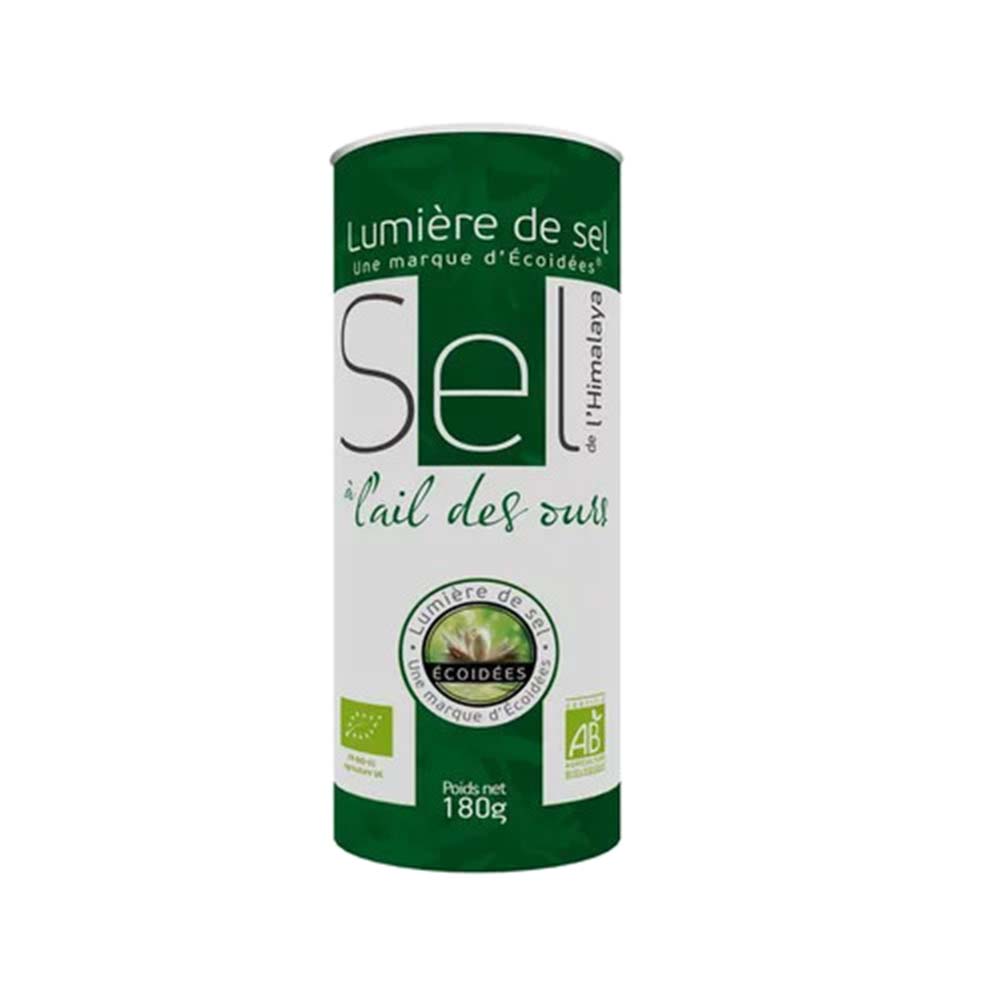Sel fin à l'ail & ail des ours bio – tube 180 g face avant