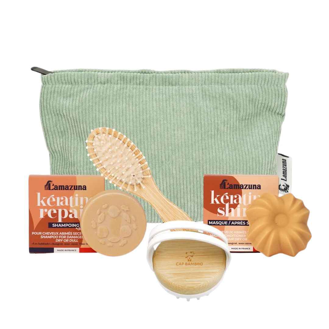 Sélection Hair Spa – pochette velours verte face avant