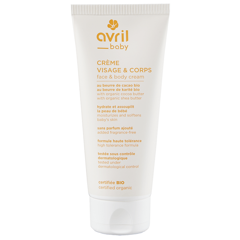 Crème visage & corps bébé 100 ml - Certifiée bio – tube 100 ml face avant