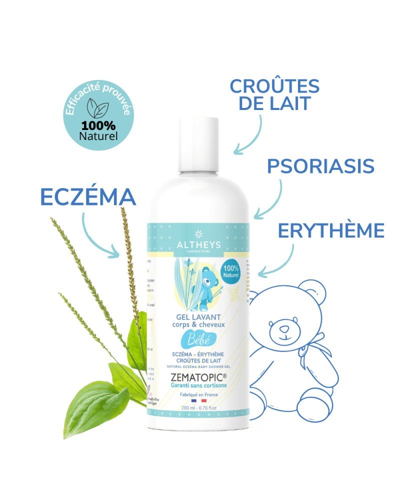 Application du Gel Lavant Zematopic Bébé lors du bain