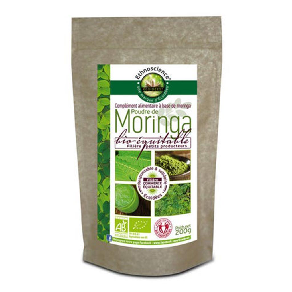 Poudre de Moringa bio – sachet 200 g face avant