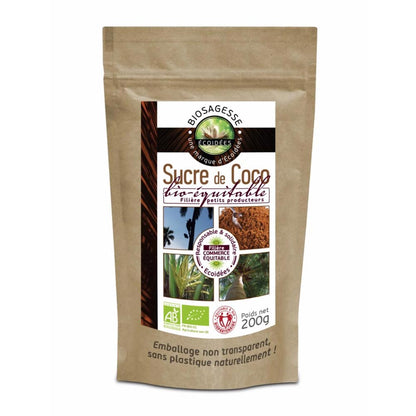 Sucre de Coco Biologique 200 g – sachet kraft face avant