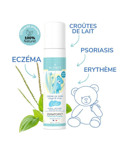 Application de la Crème Corps Zematopic Bébé sur la peau